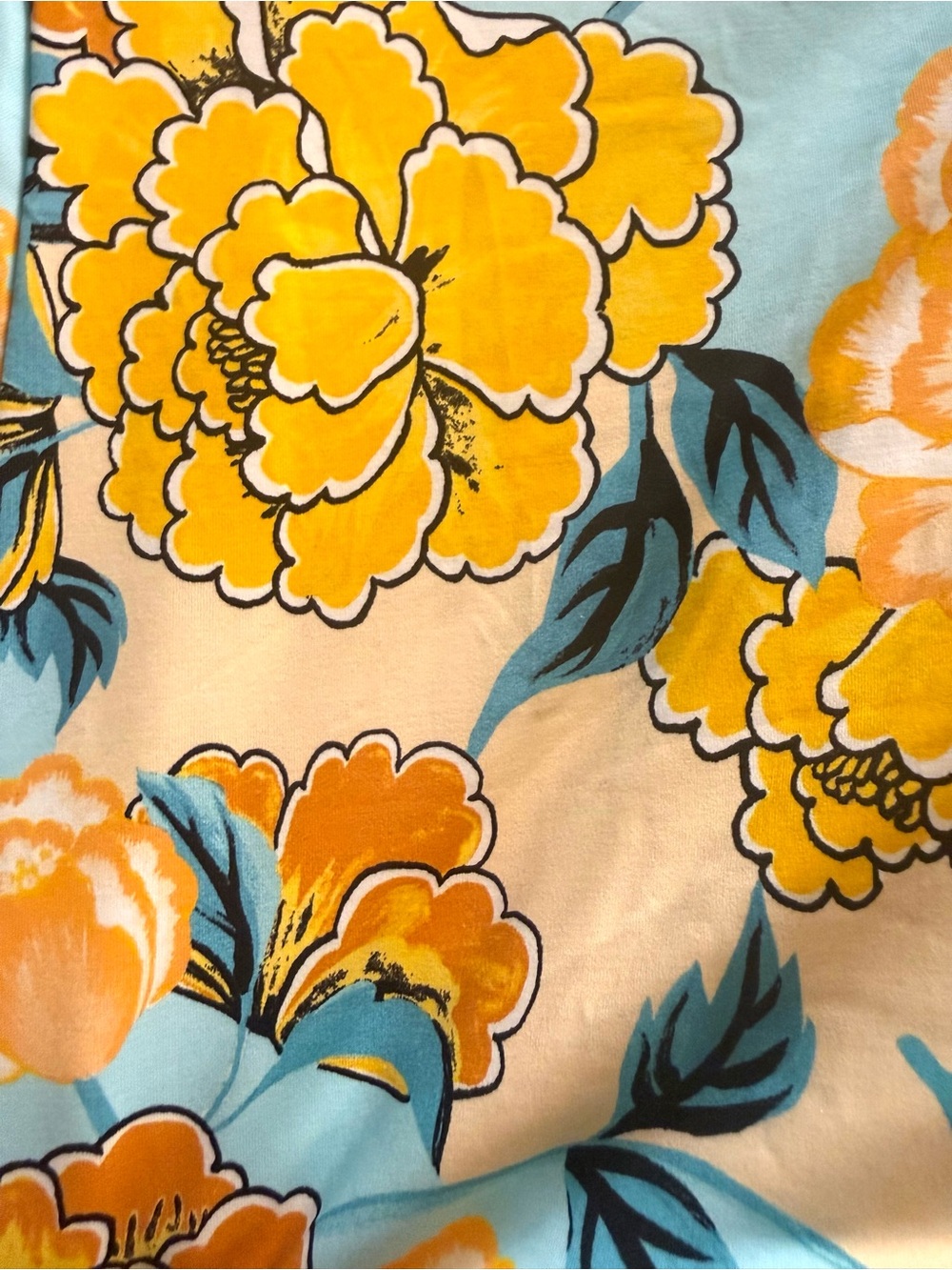 Hobie Surf Floral Long Sleeve One-Piece Swimsuit - Yellow & Light Blue Zip Up - Picture 4 of 4